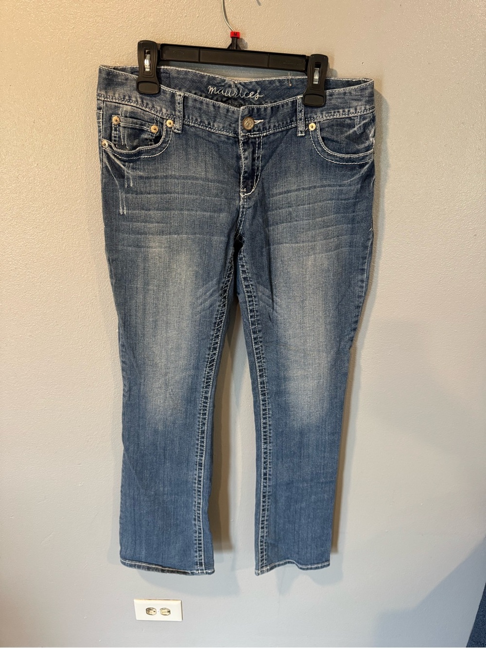 Maurices Light Blue Straight Leg Mid-Rise Jeans